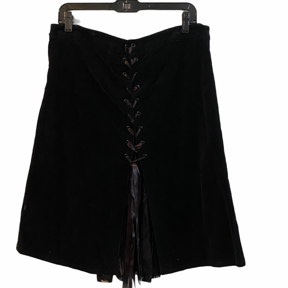 TRIPP NYC black goth 90's velvet skirt
